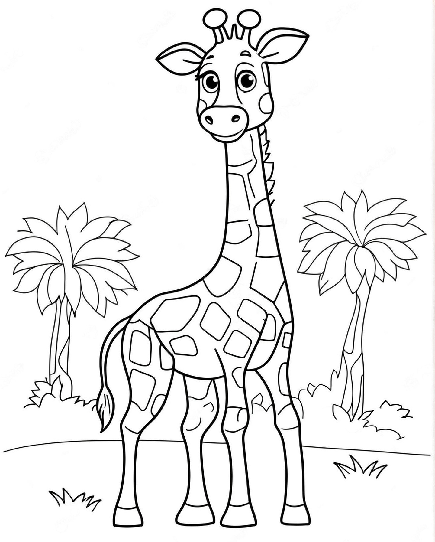 Lustige Giraffe Ausmalbild