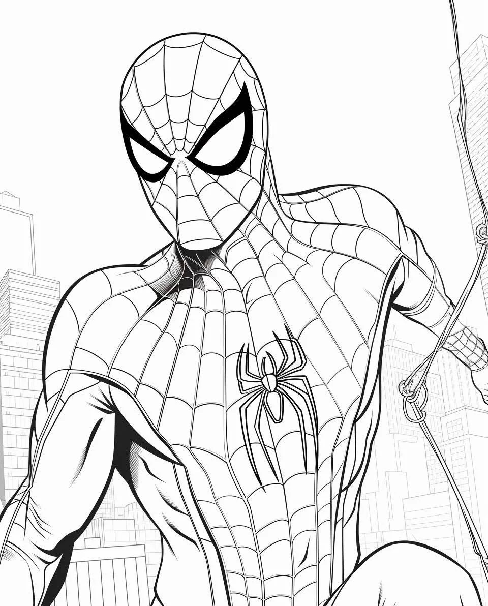 Lustige Spiderman Malvorlage