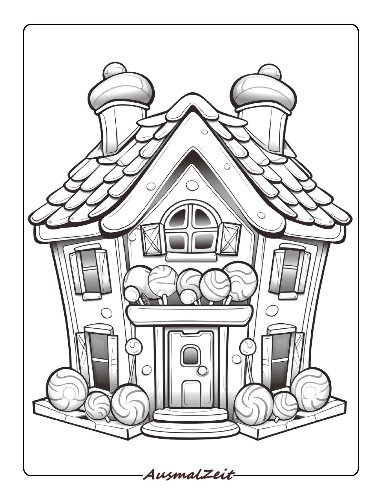 Malvorlage Haus aus Süßigkeiten