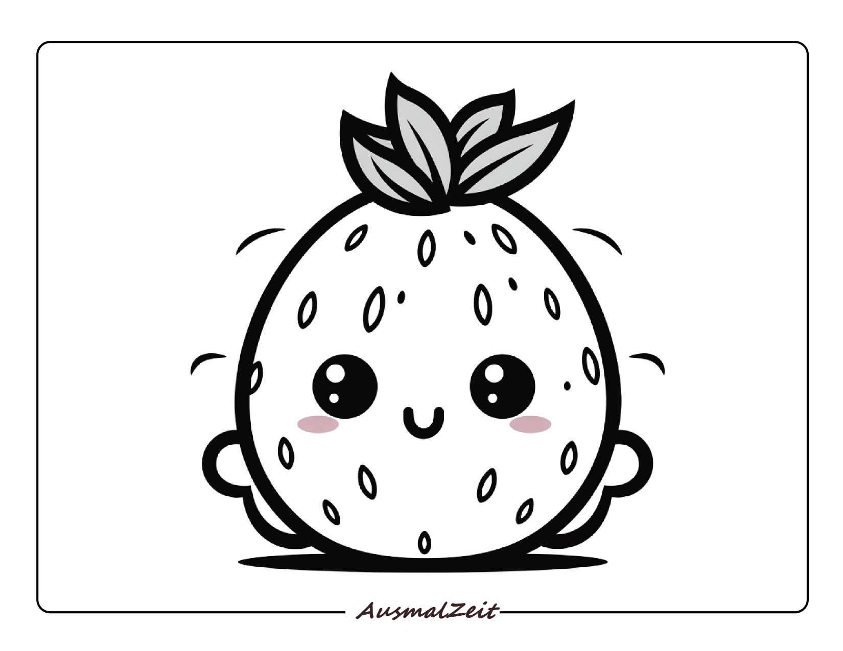 Malvorlage Kawaii Strawberry für Kinder