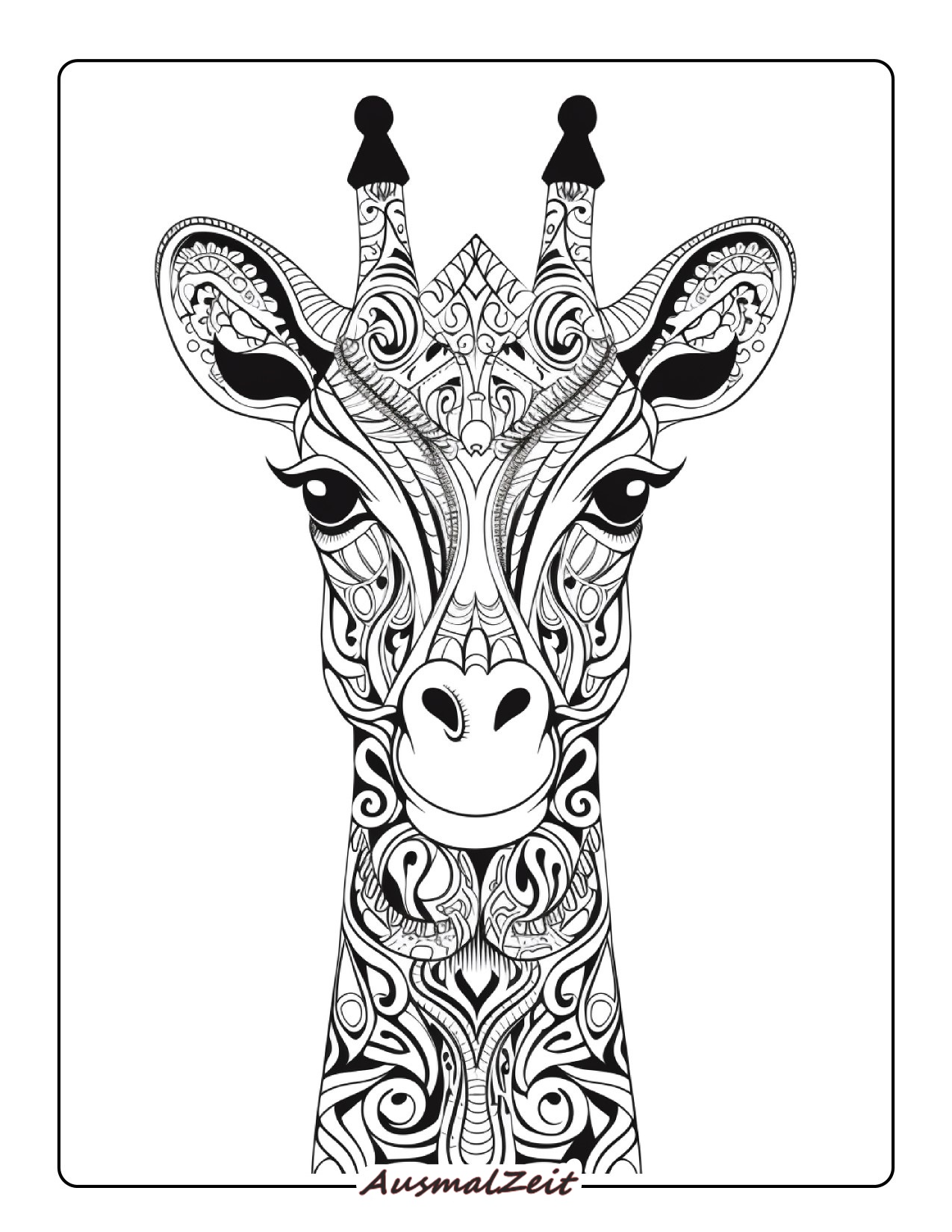 Mandala Giraffe Malvorlage Kostenlos zum Ausdrucken