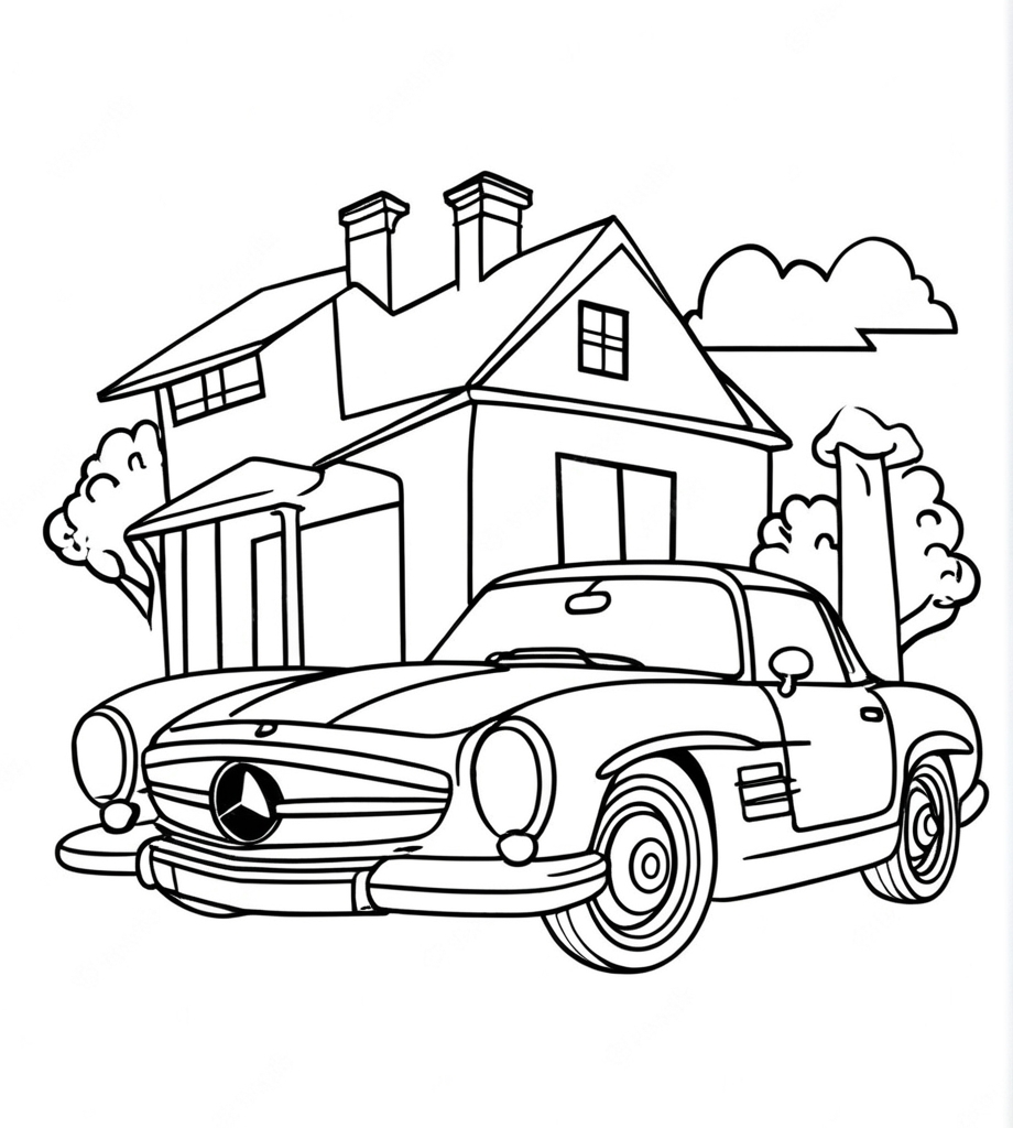 Malvorlage Mercedes-Benz 300 SE Coupe