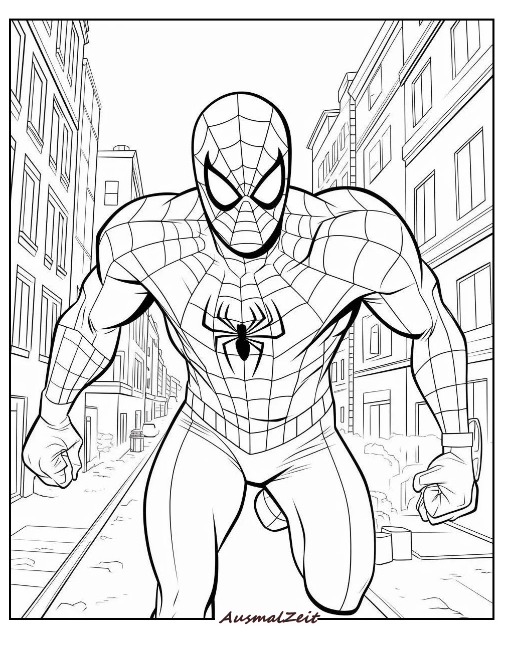 Mutiger Spiderman Ausmalbilder für Kinder