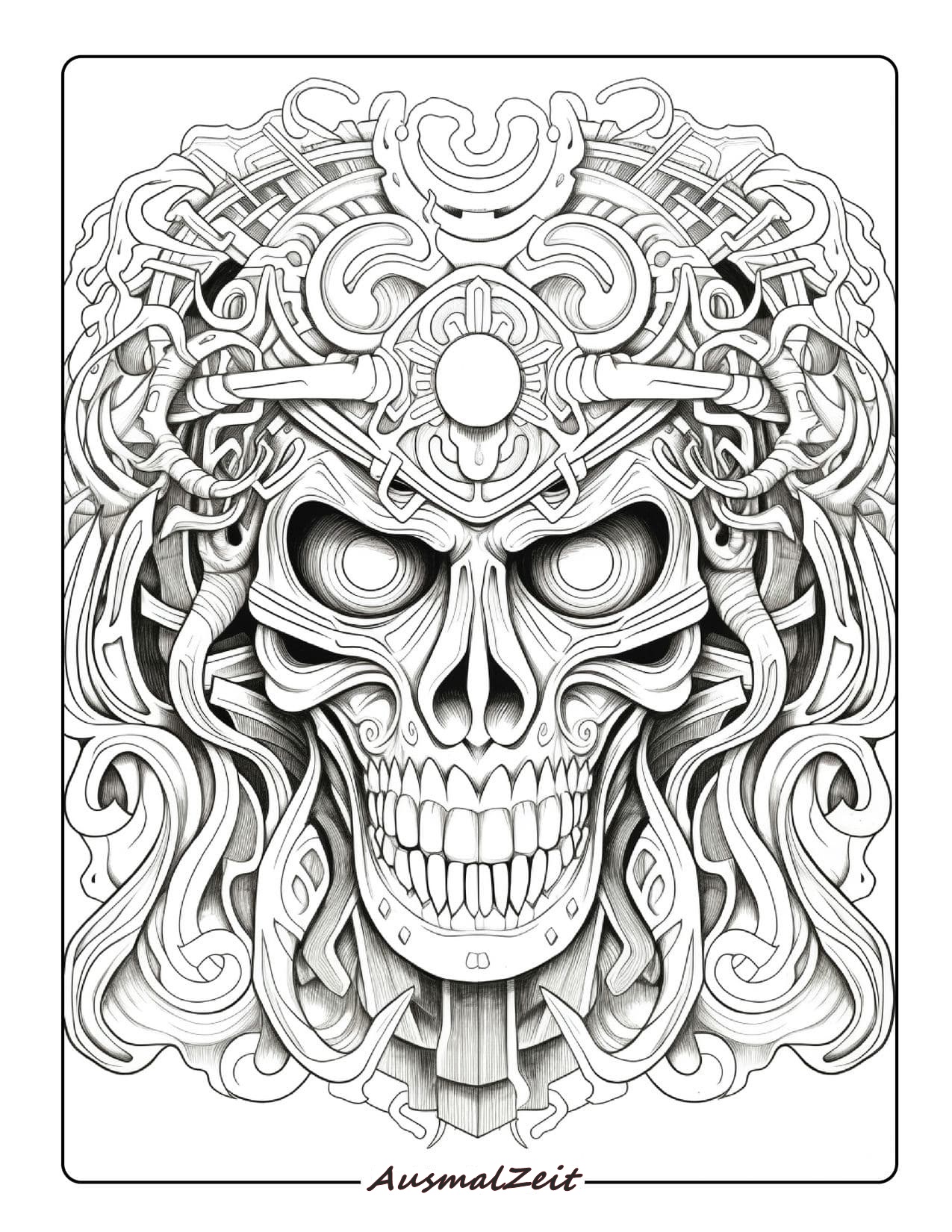 Piratenkopf Totenkopf Ausmalbild