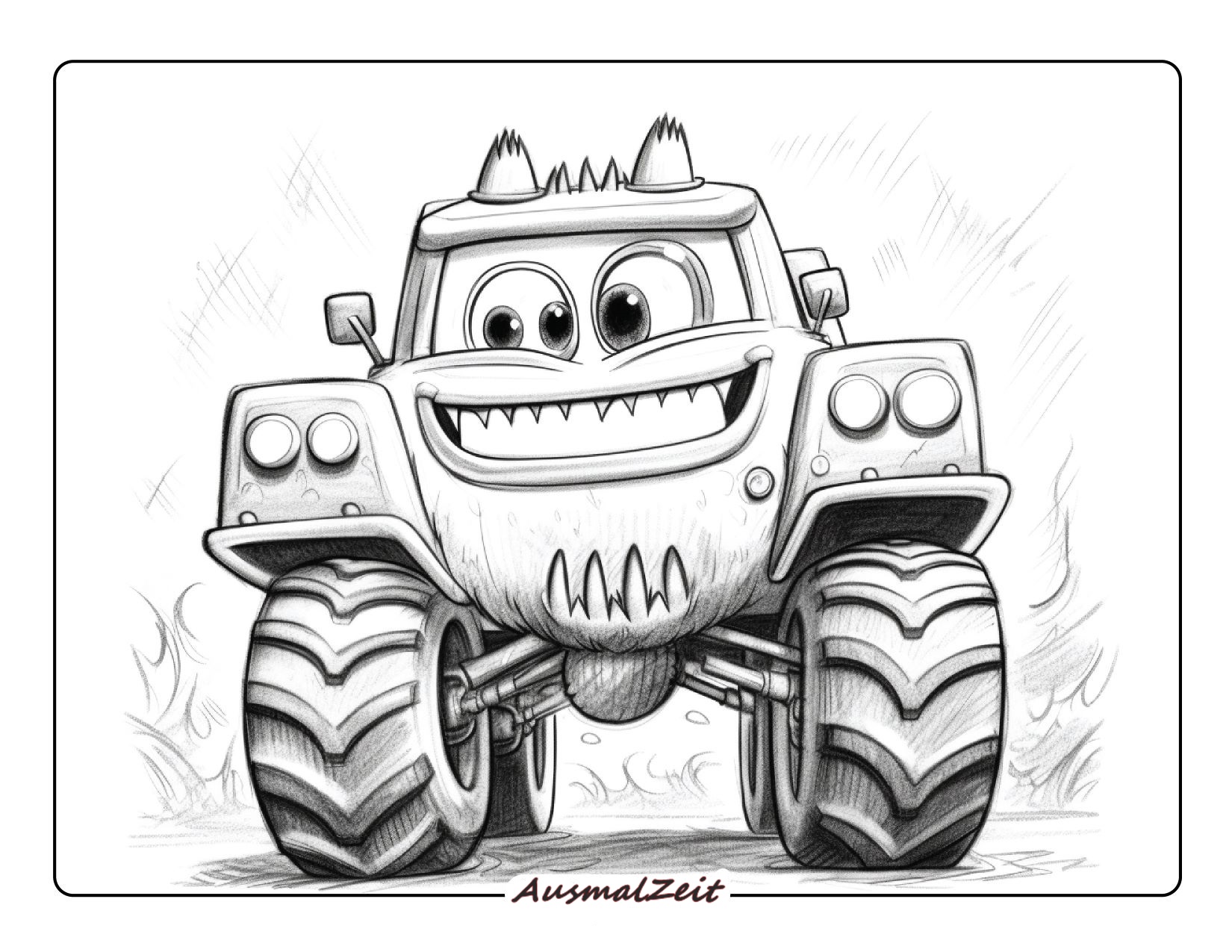 Polizei Monster Truck Ausmalbild