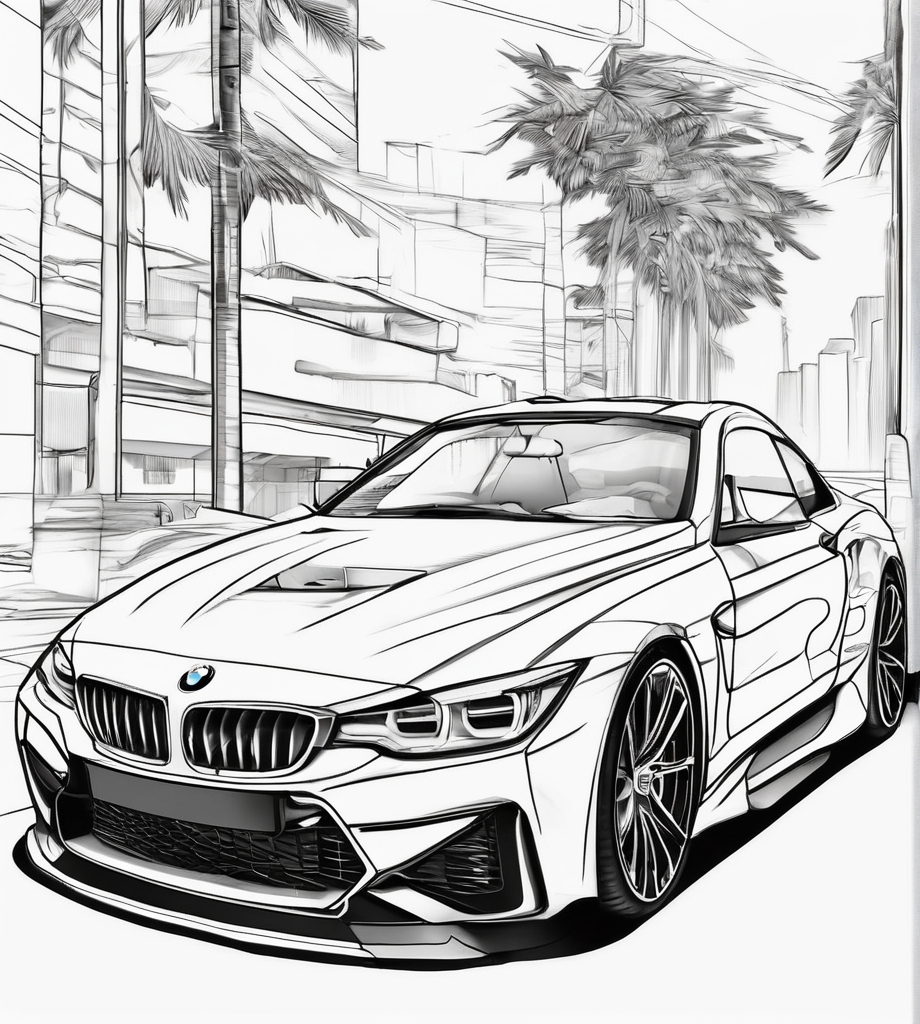 Realistischer BMW zum Ausmalen Herunterladen