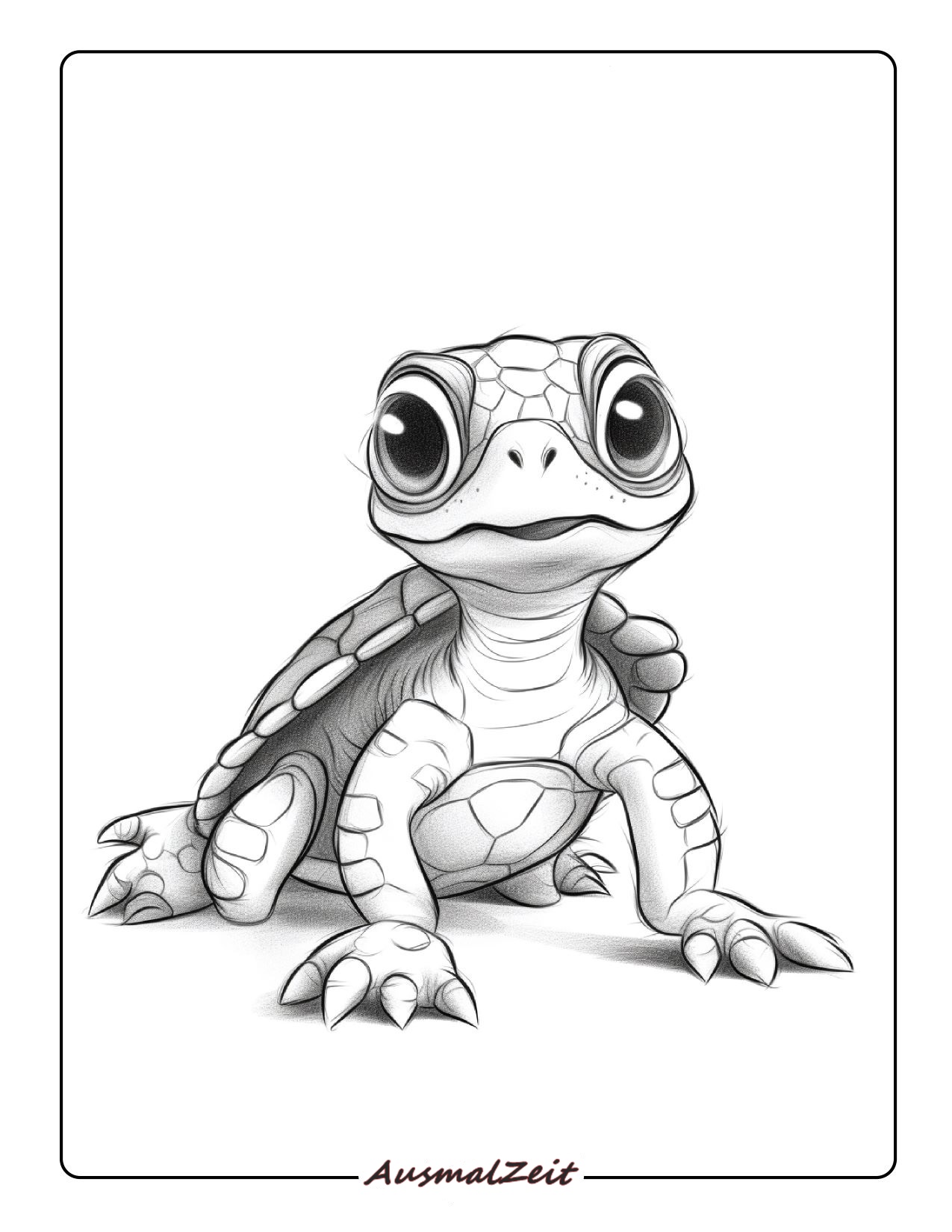 Schildkröte geht vorwärts Detailliert Ausmalbild