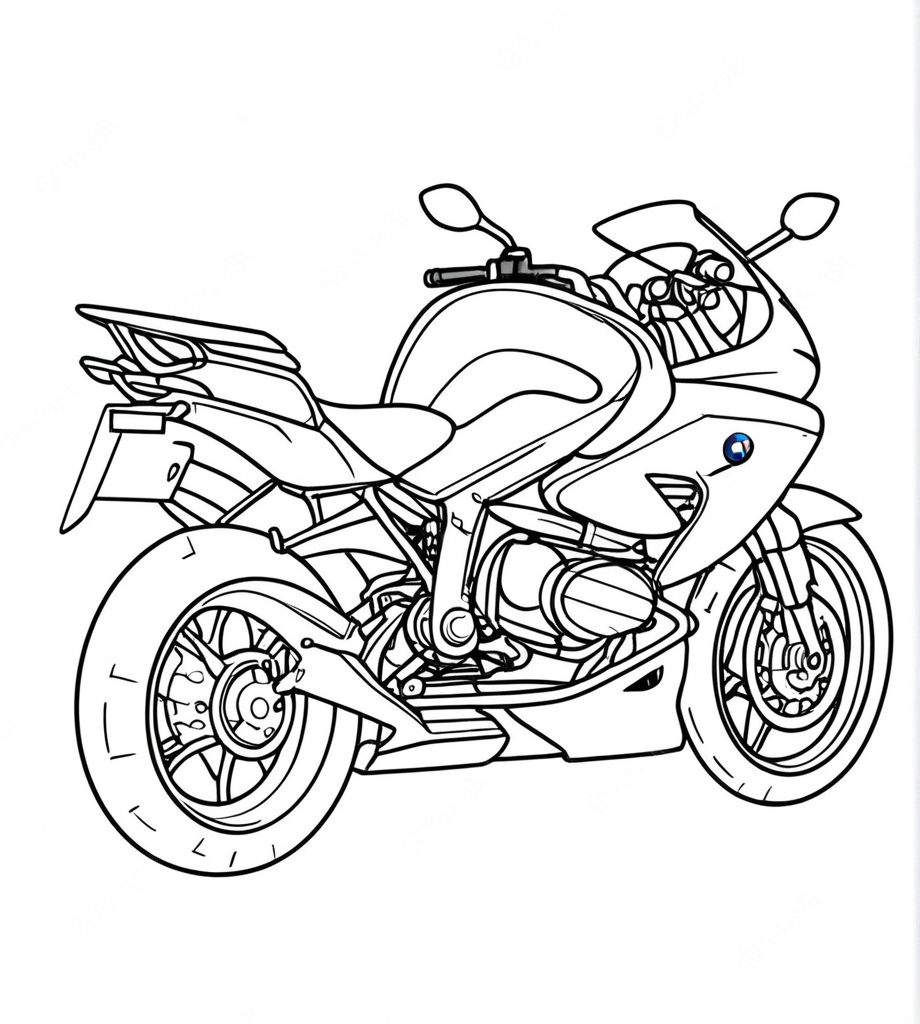 Schnelle Malvorlage BMW Motorrad zum Ausdrucken und Downloaden