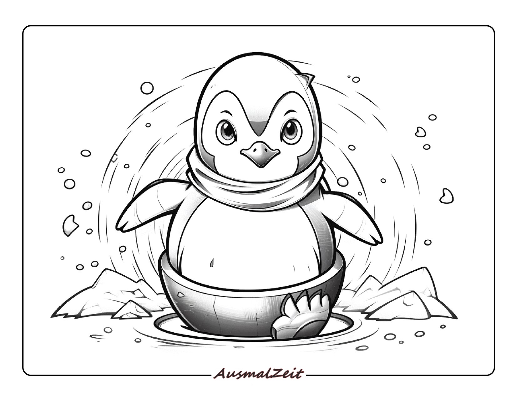 Schöner Pinguin Ausmalbild Kostenlos