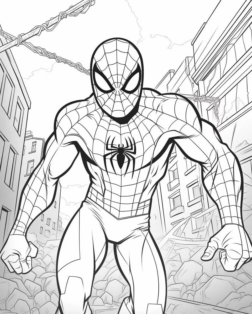 Spiderman Malvorlage Kostenlos zum Ausdrucken