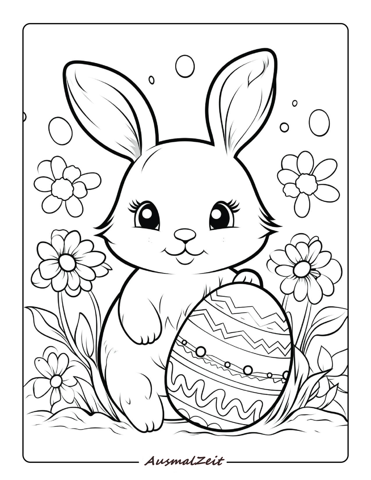 Süßer Osterhase Ausmalbilder zum Ausdrucken