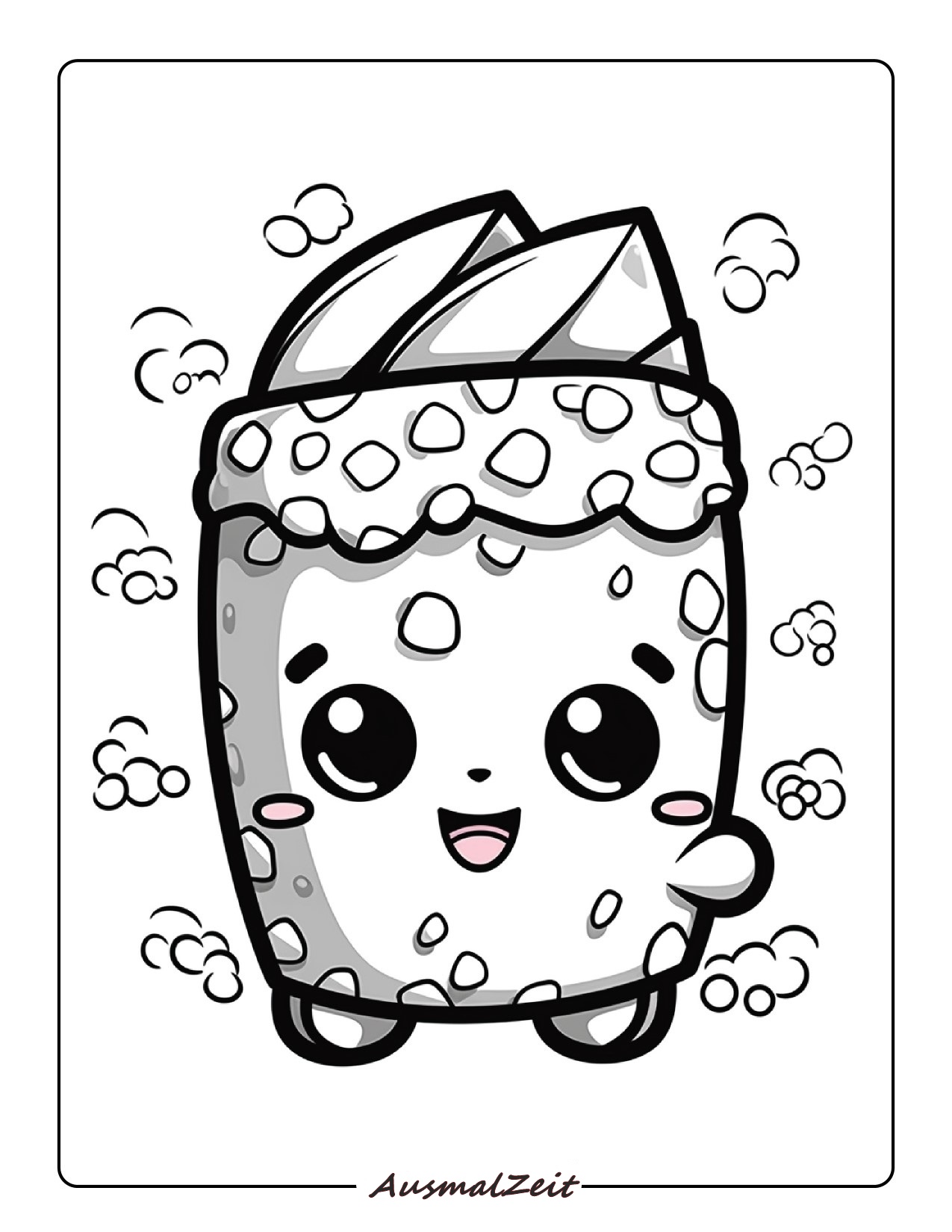 Süßer Sushi Ausmalbild Essen