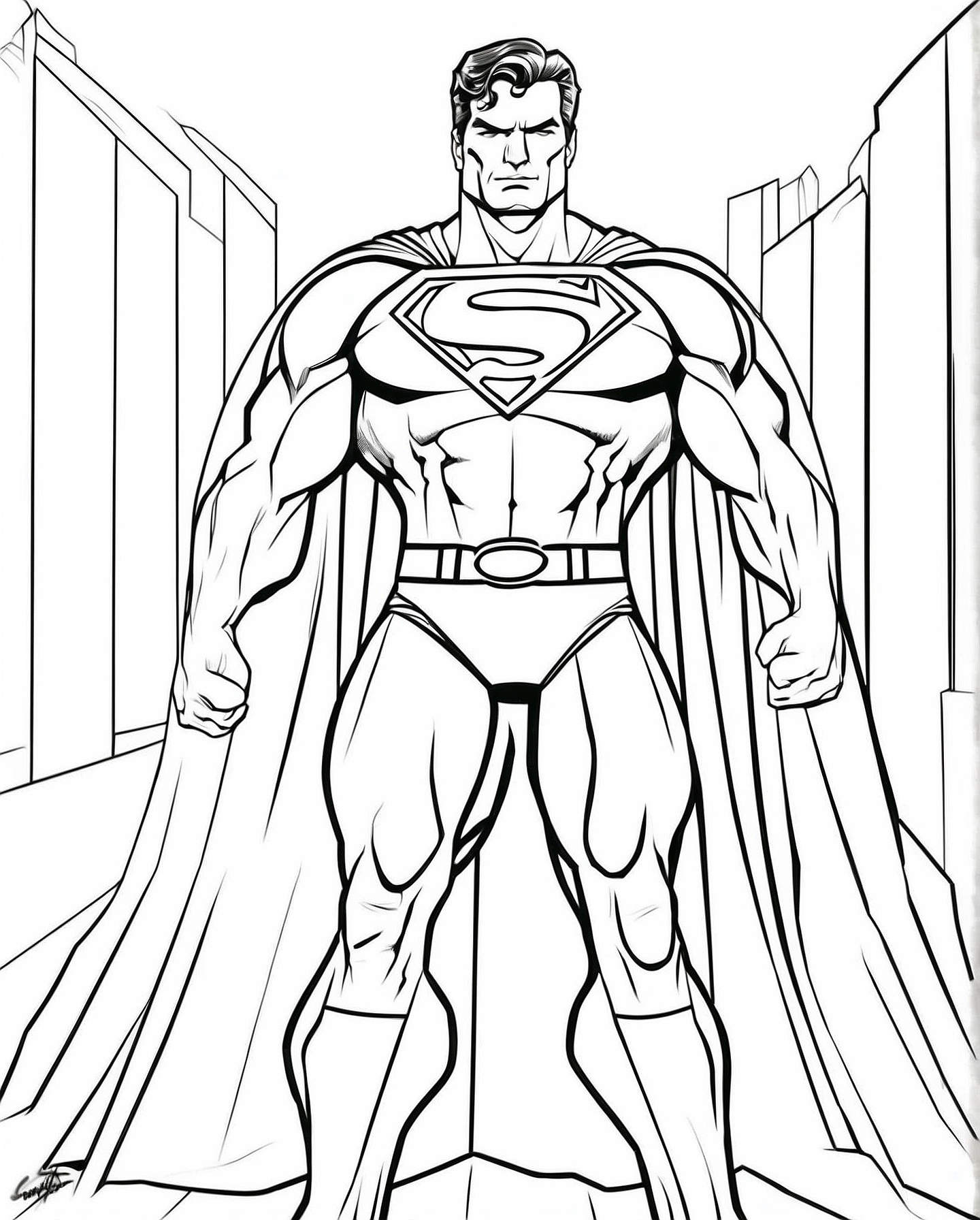 Ausmalbild Supermann bricht die Ketten