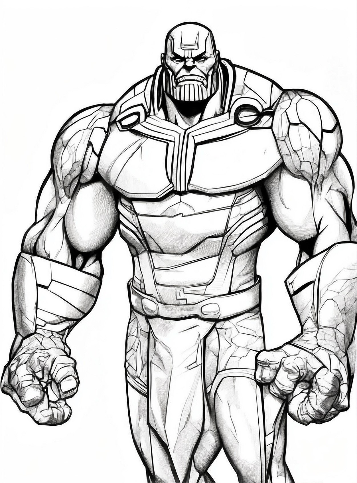 Thanos Ausmalbild Marvel Avengers zum Ausdrucken
