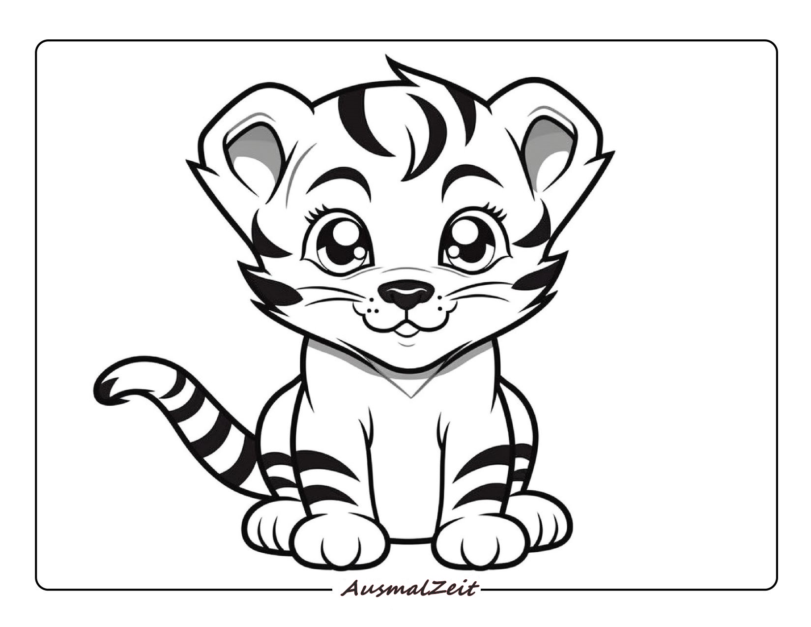 Trauriger Tiger Ausmalbild zum Ausdrucken
