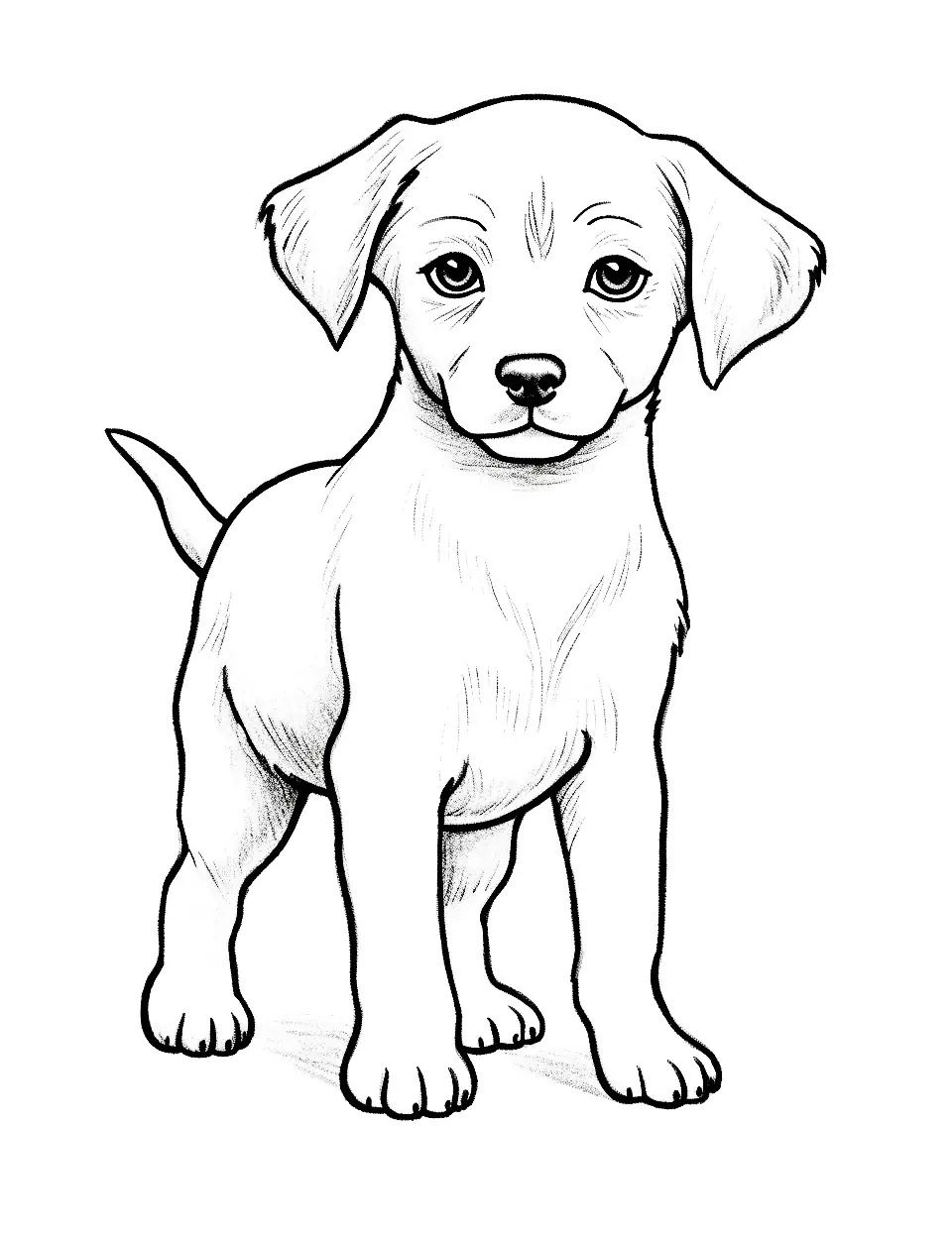 Unschuldig Augen Labrador Welpe Ausmalbild zum Ausdrucken