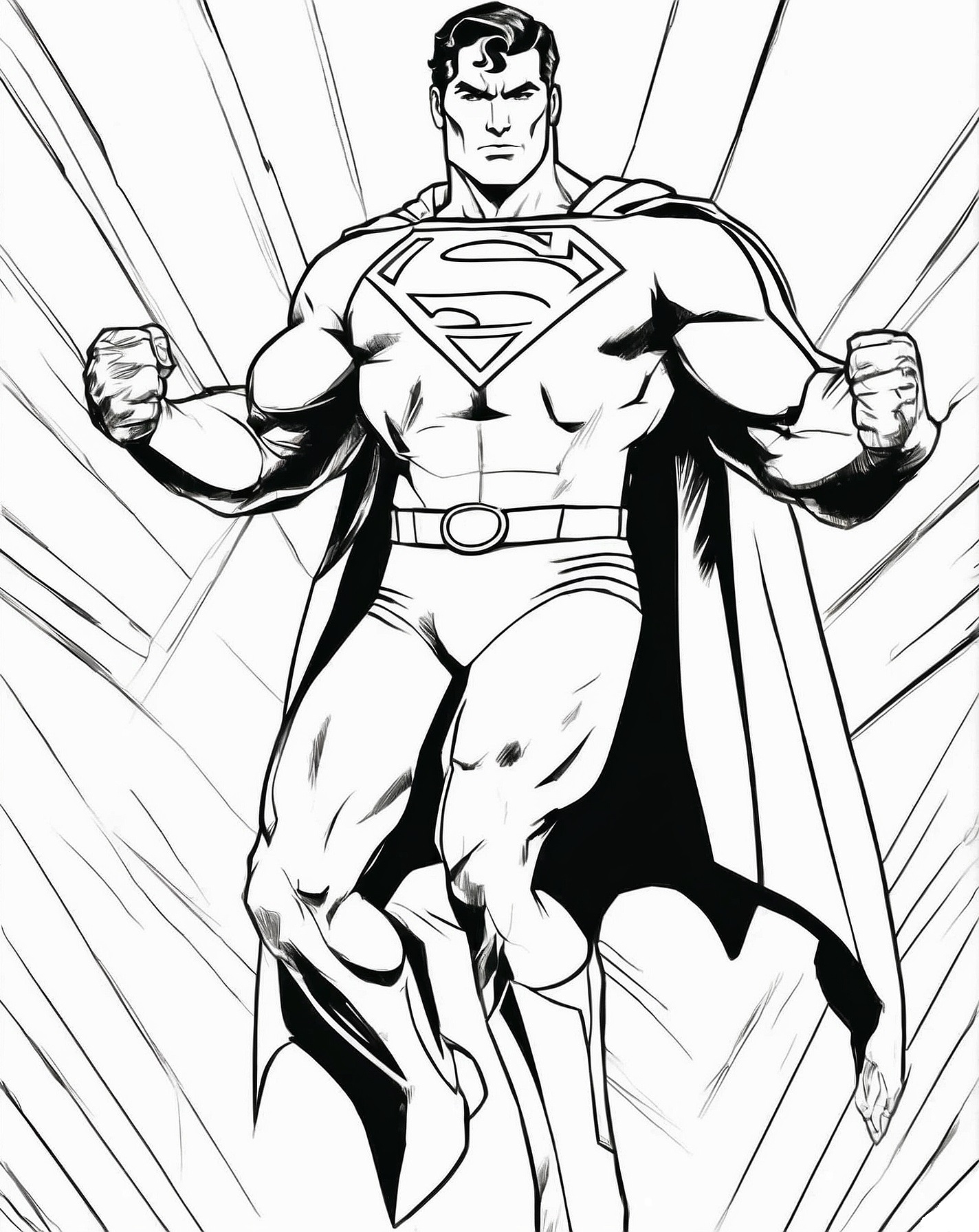 Vorlage Ein Trick in der Luft Superman zum Ausmalen für Kinder