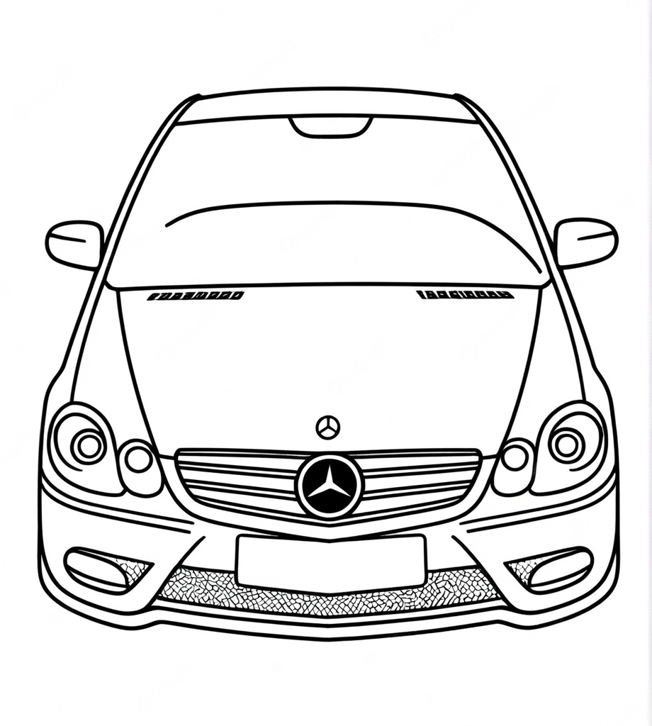 Vorlage Mercedes-Benz zum Ausmalen und Downloaden