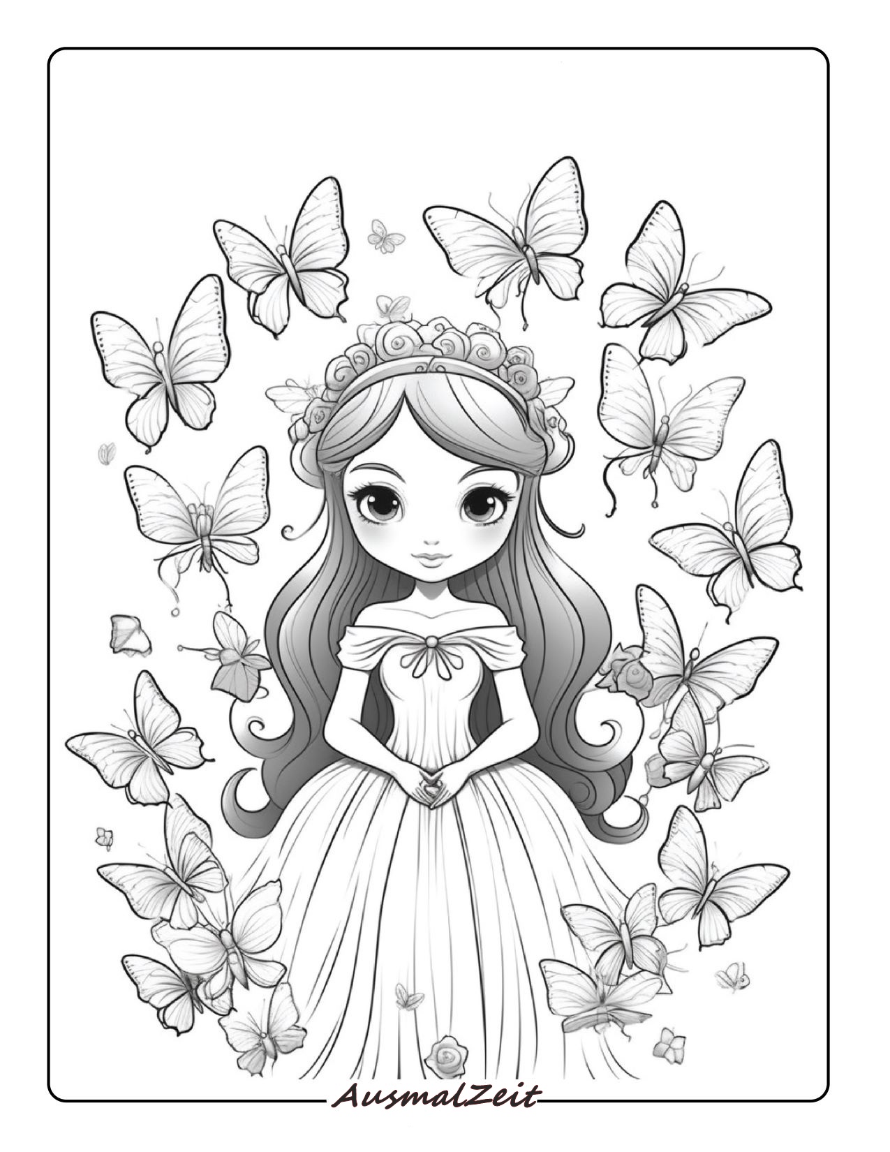 Wunderschöne Prinzessin Ausmalbild