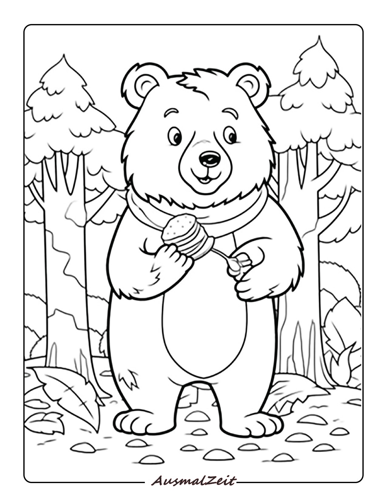 Yogi Bär Ausmalbild zum Ausdrucken