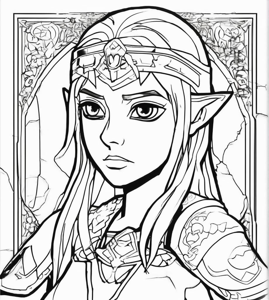 Malvorlage Zelda Porträt