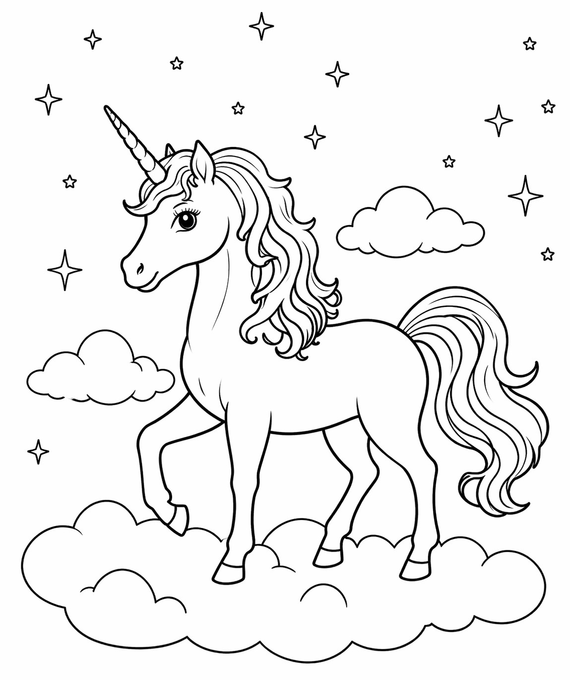 Einhorn Ausmalbild Kostenlos Zum Ausdrucken kostenlos zum Ausdrucken