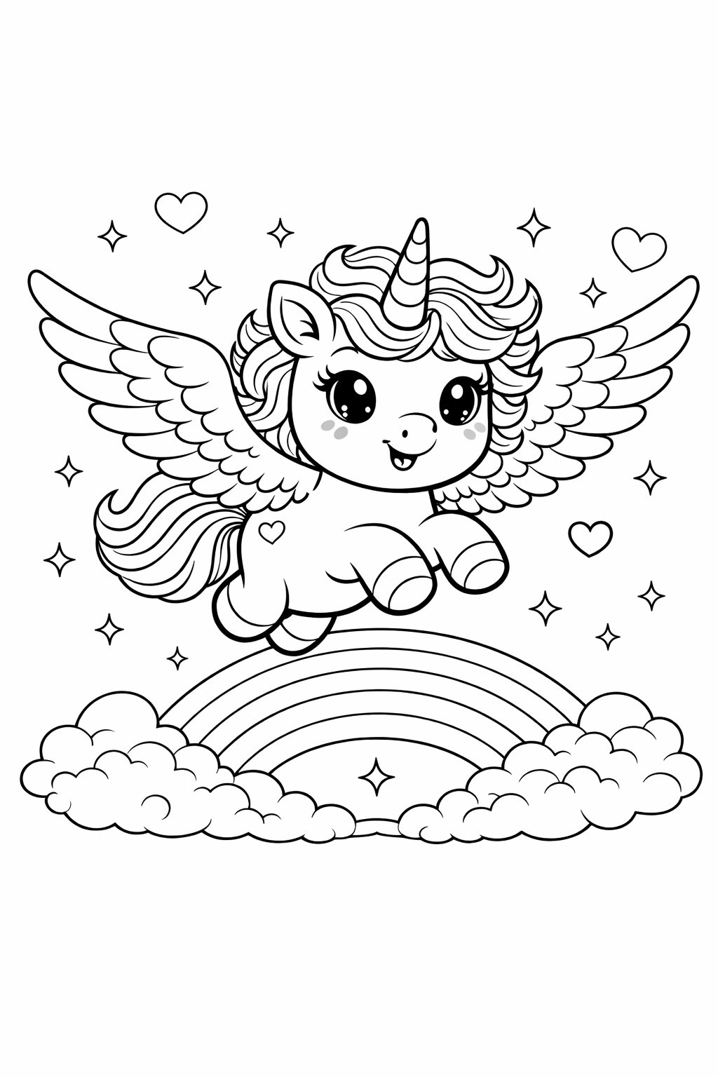 Su Es Einhorn Ausmalbild kostenlos zum Ausdrucken
