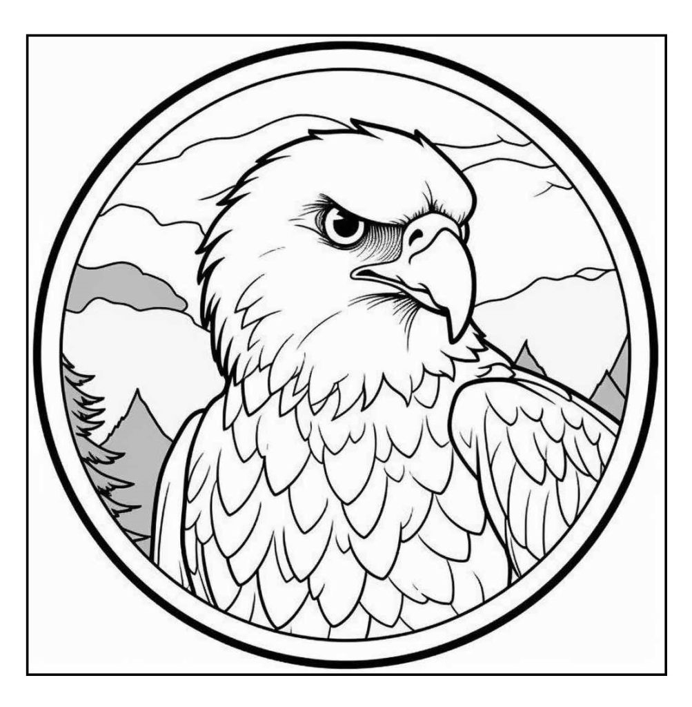 Ausmalbild Adler Mandalas
