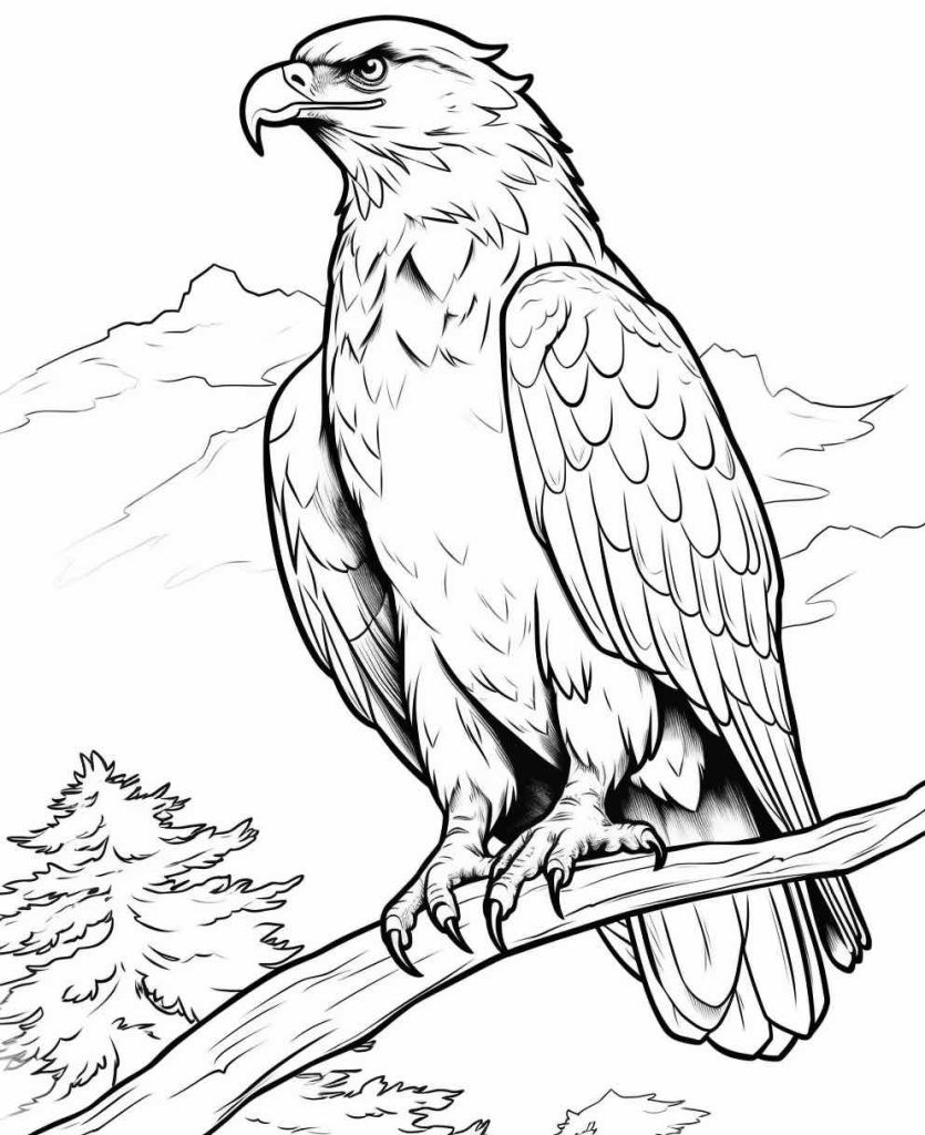 Ausmalbild Adler zum Ausdrucken - Tiere