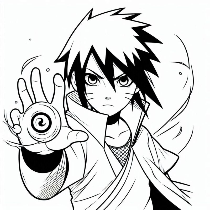 Ausmalbild Sasuke Uchiha