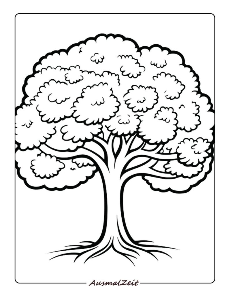 Ausmalbilder Baum Kostenlos zum Ausdrucken Herunterladen