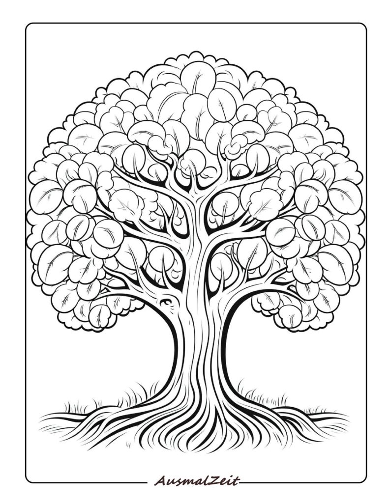 Einfacher Baum Ausmalbild