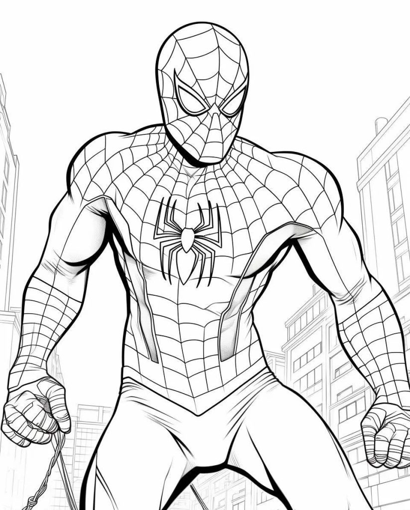 Einfacher Spiderman Ausmalbild zum Ausdrucken