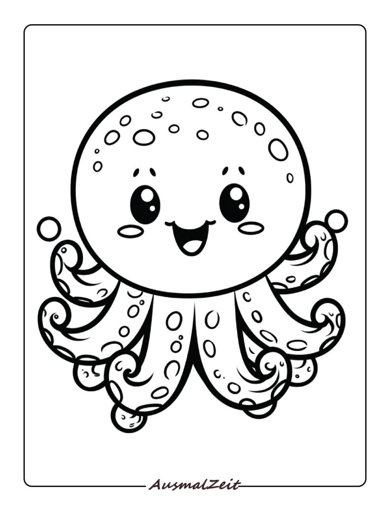 Faszinierende Oktopus Ausmalbild zum Ausdrucken