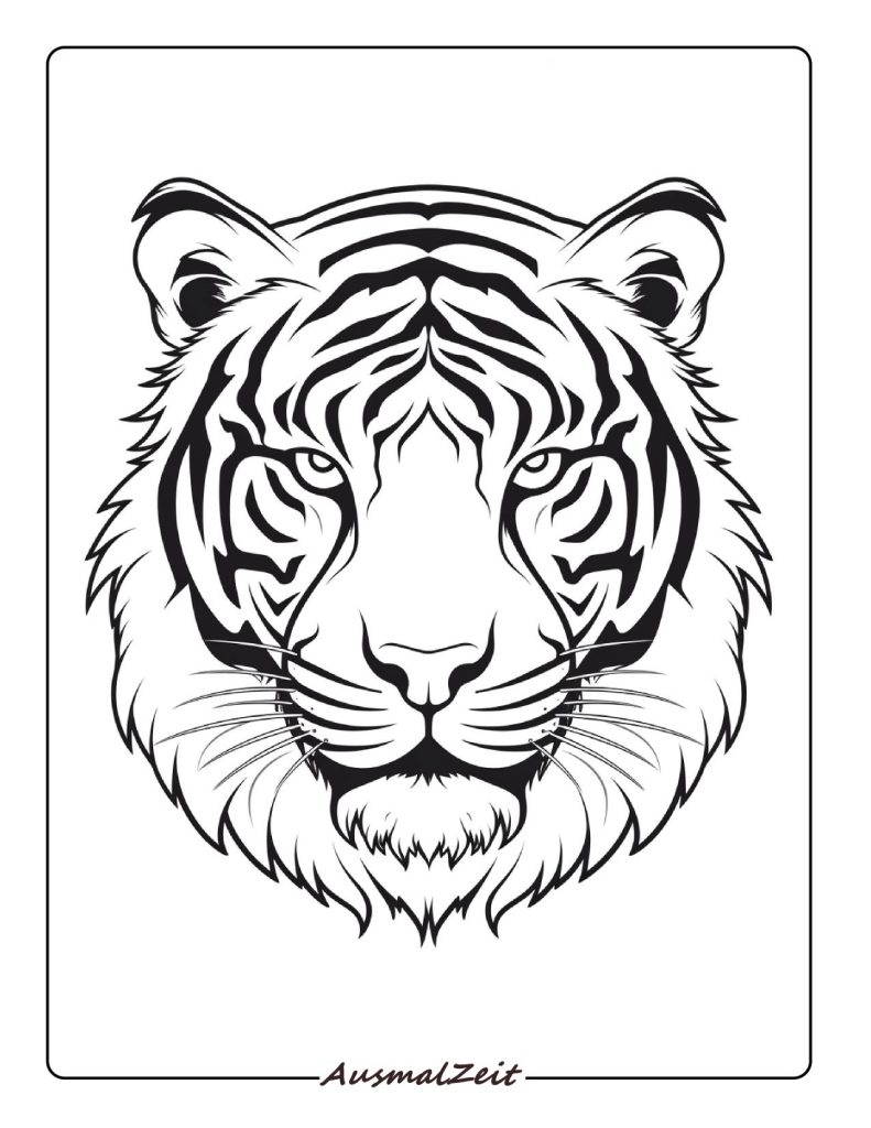 Ausmalbilder Tiger - Malvorlagen Kostenlos Herunterladen