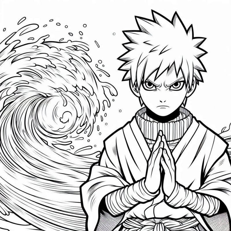 Ausmalbild Naruto Anime Charakter