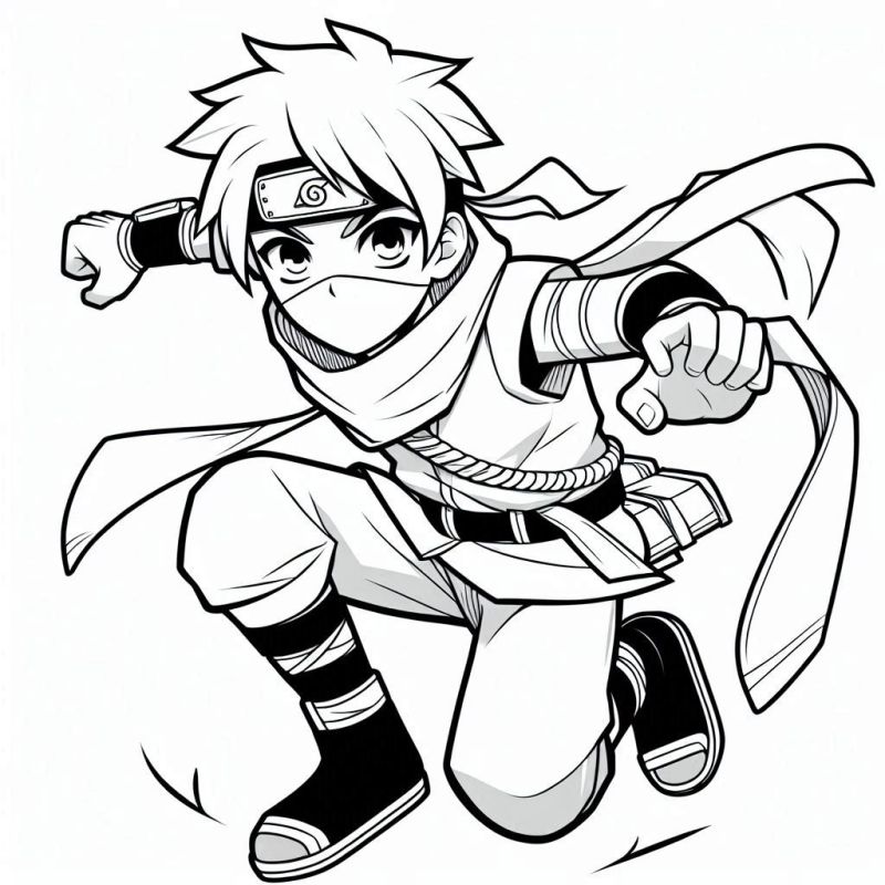 Ninja Naruto Anime Ausmalbild