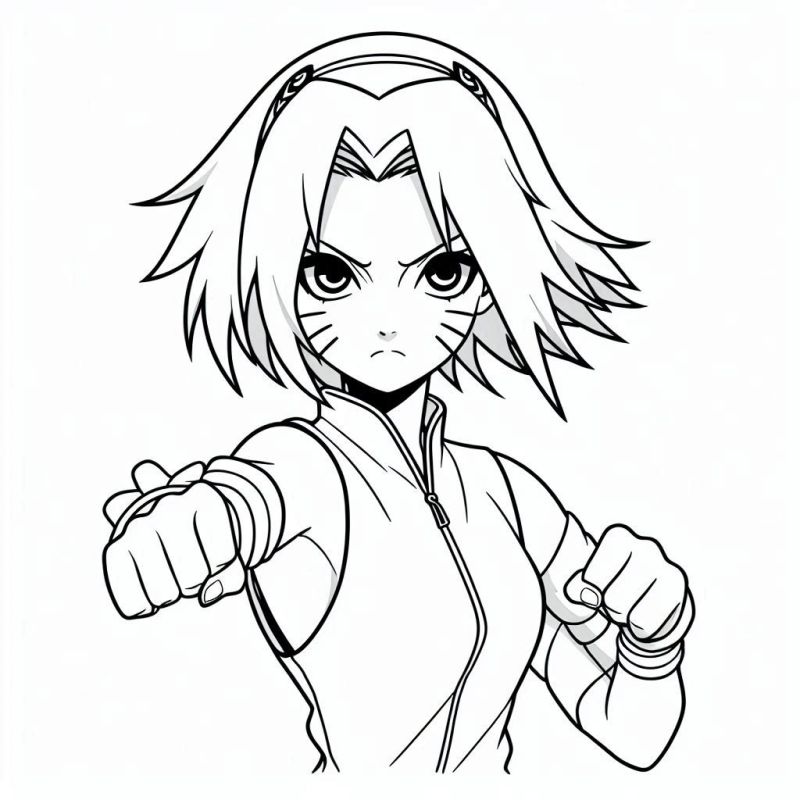 Sakura Haruno Anime Malvorlage zum Ausdrucken