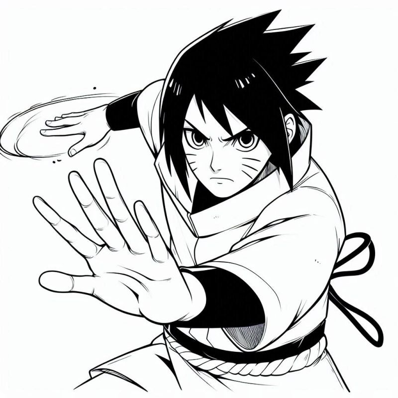 Ausmalbild Sasuke Uchiha