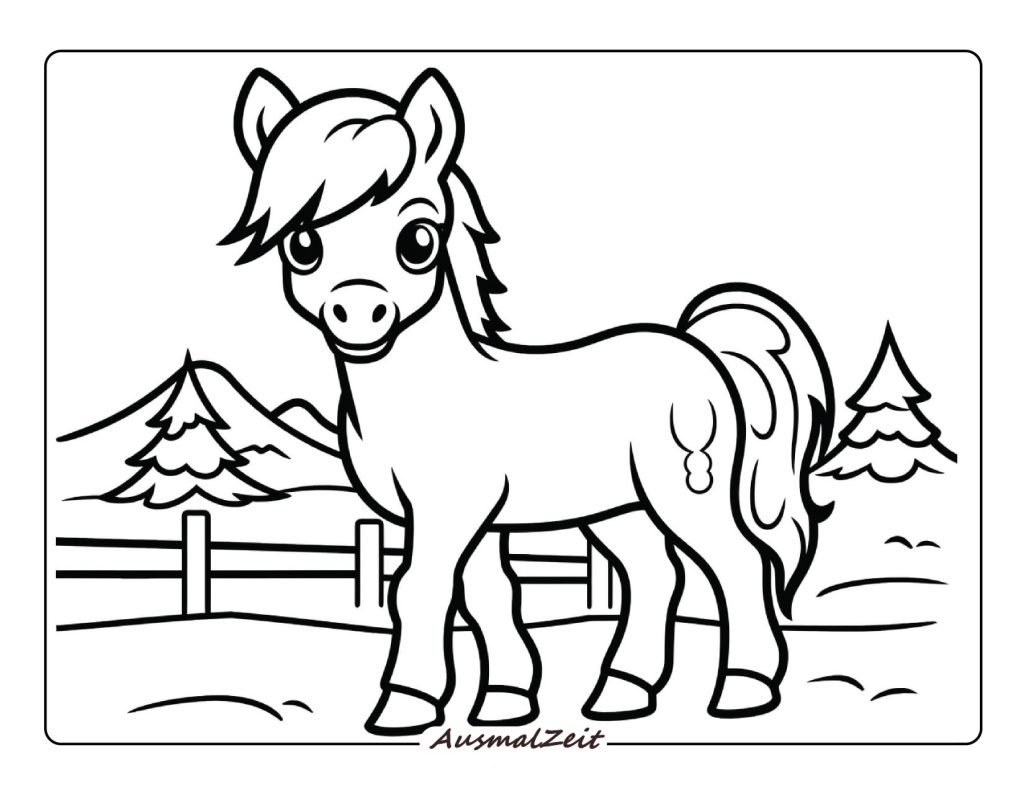 Süßes Pony Ausmalbild zum Ausdrucken