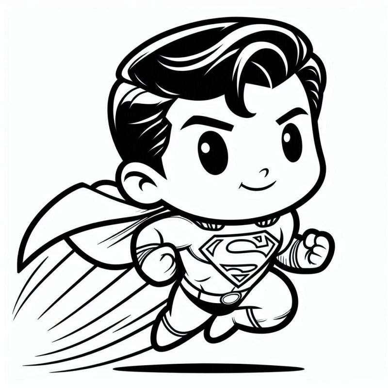 Ausmalbild Superman Cartoon fliegen Kostenlos