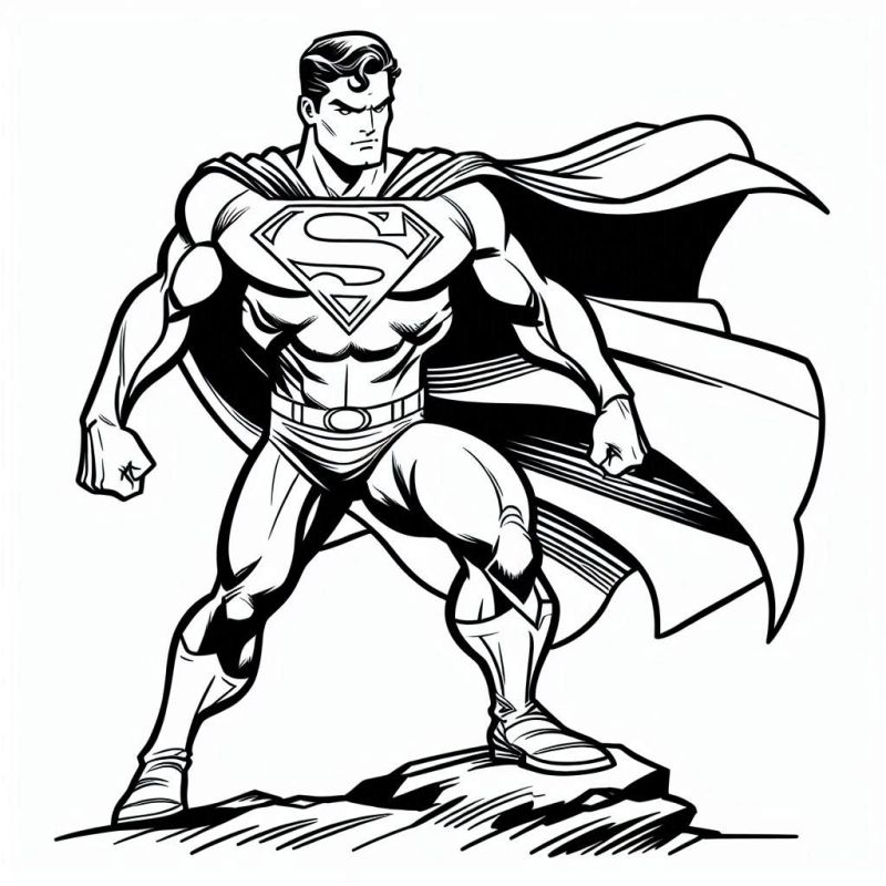 Detaillierte Superman Ausmalbild zum Ausdrucken