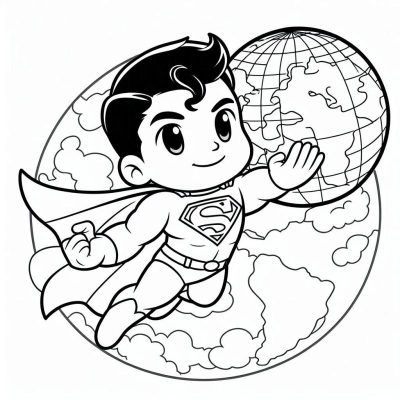 Fliegende Superman Ausmalbild Kostenlos
