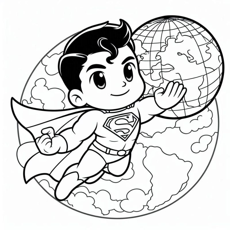 Fliegende Superman Ausmalbild Kostenlos