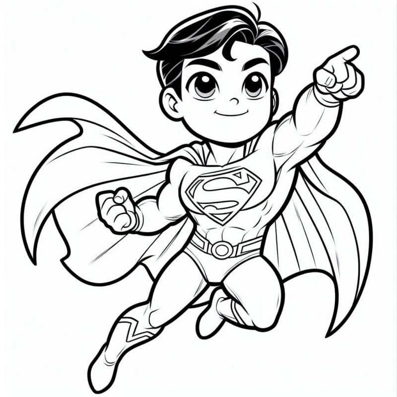 Furchtloser Superman Ausmalbild zum Ausdrucken