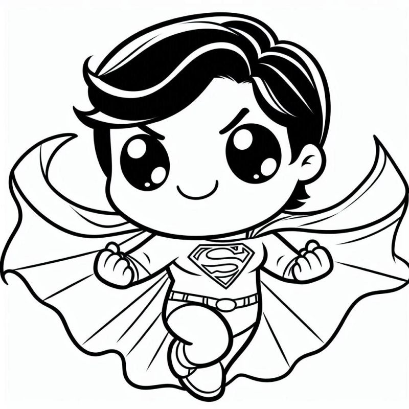 Lustige Superman Malvorlage für Kleinkinder
