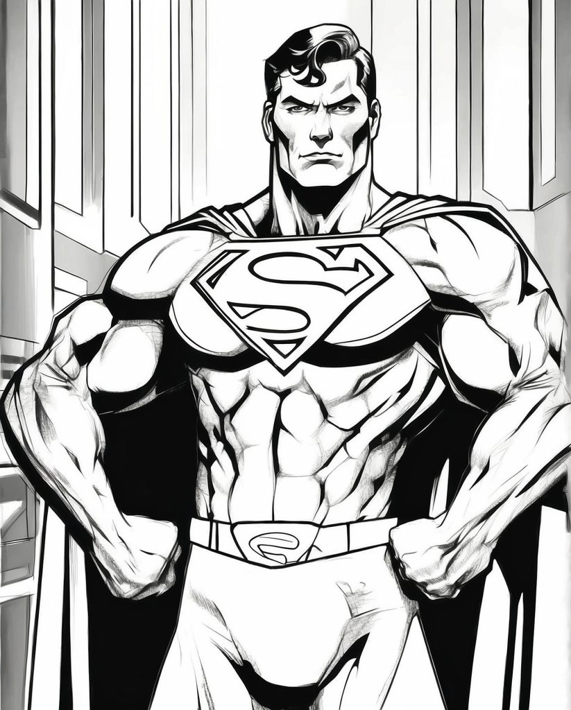 Modischer Supermann Malvorlage Kostenlos zum Ausdrucken