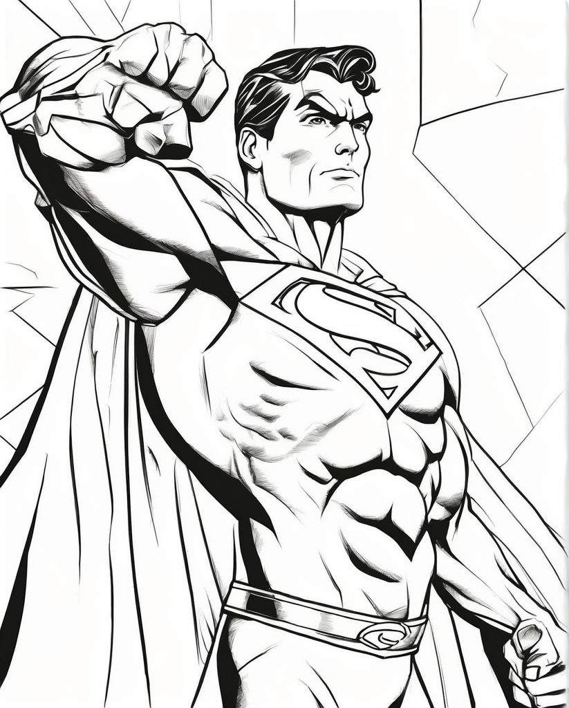 Superman Malvorlage zum Ausdrucken und Downloaden