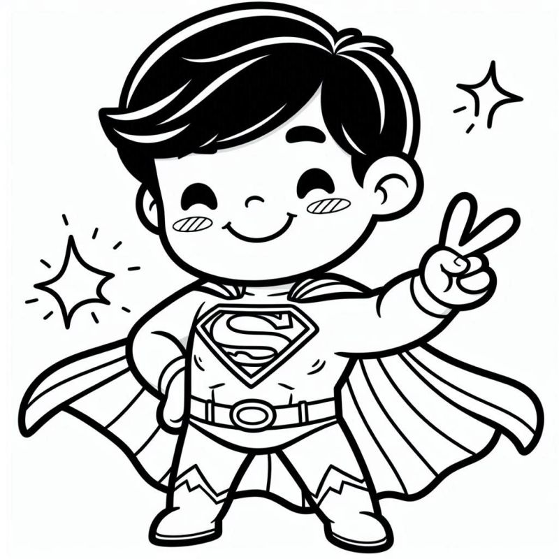 Malvorlage Superman Chibi