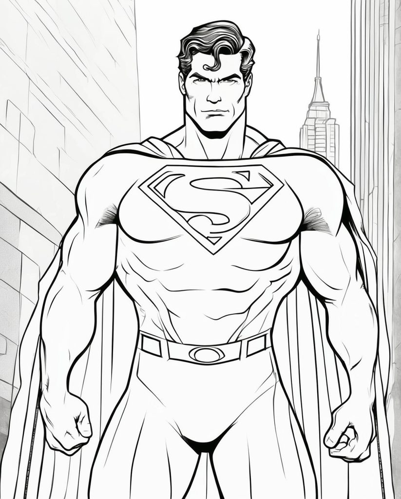 Superman Comic zum Ausmalen für Erwachsene